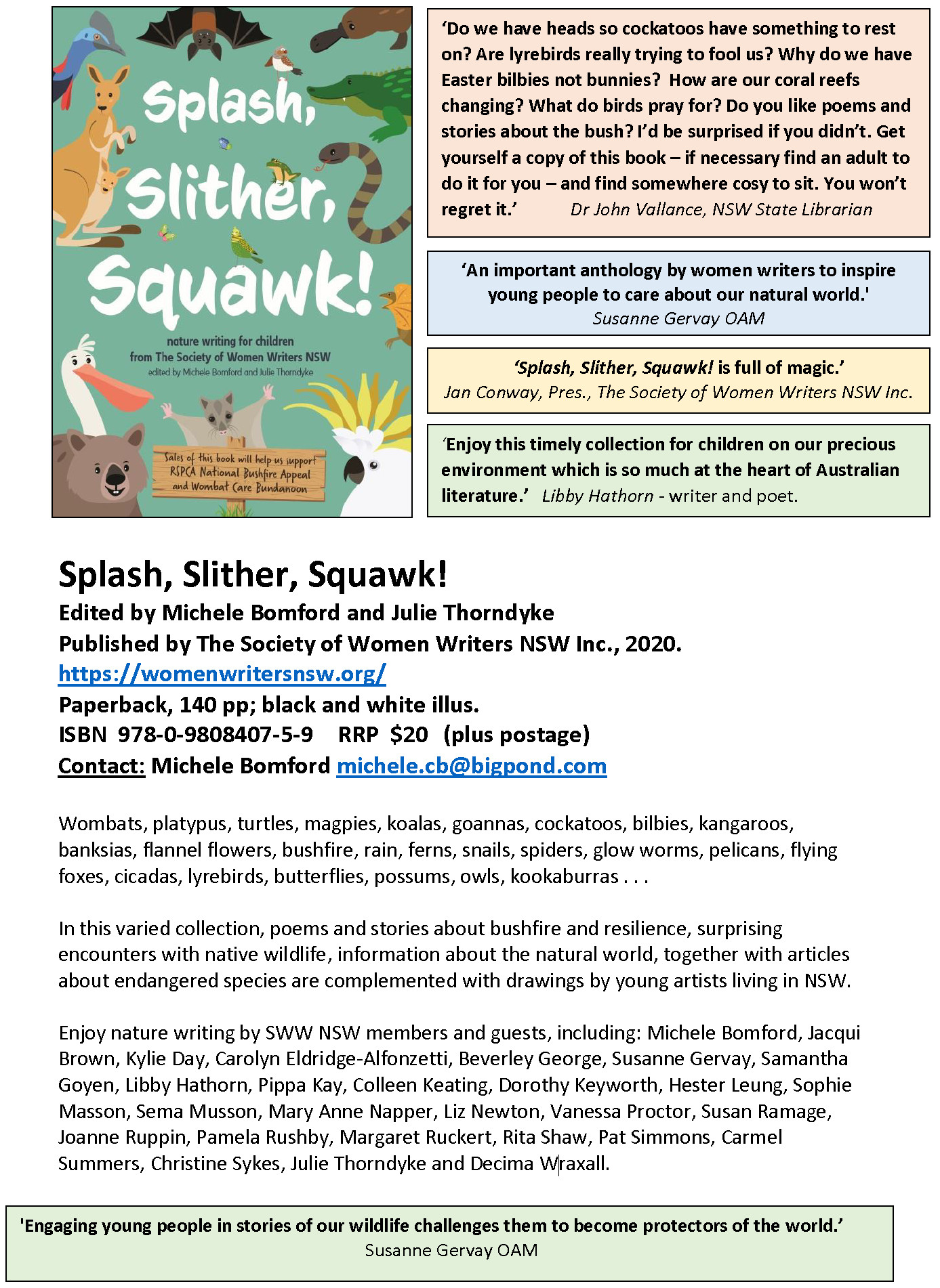 Splash Slither Squawk SSW Anthology 2020